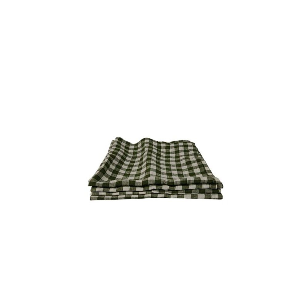 Quince Home Gingham Table Napkin Set of 4 Green 20x20
